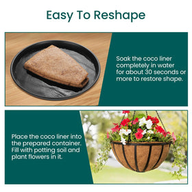 Growneer wall planter insert coco coir liner supports soil and plant breathability.