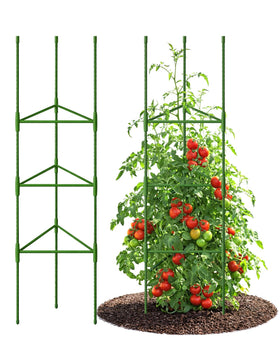 Growsun 51-inch tomato cage with heavy-duty steel supports tall plants