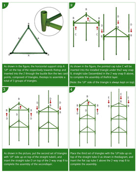Growsun easy-assemble metal garden cage for quick setup