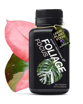 Growth Technology GT Foliage Focus bottle pour showing easy dosing for leafy tropical plants