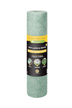 Growtrax biodegradable grass seed roll for 100 sq ft, easy to unroll and start new lawn