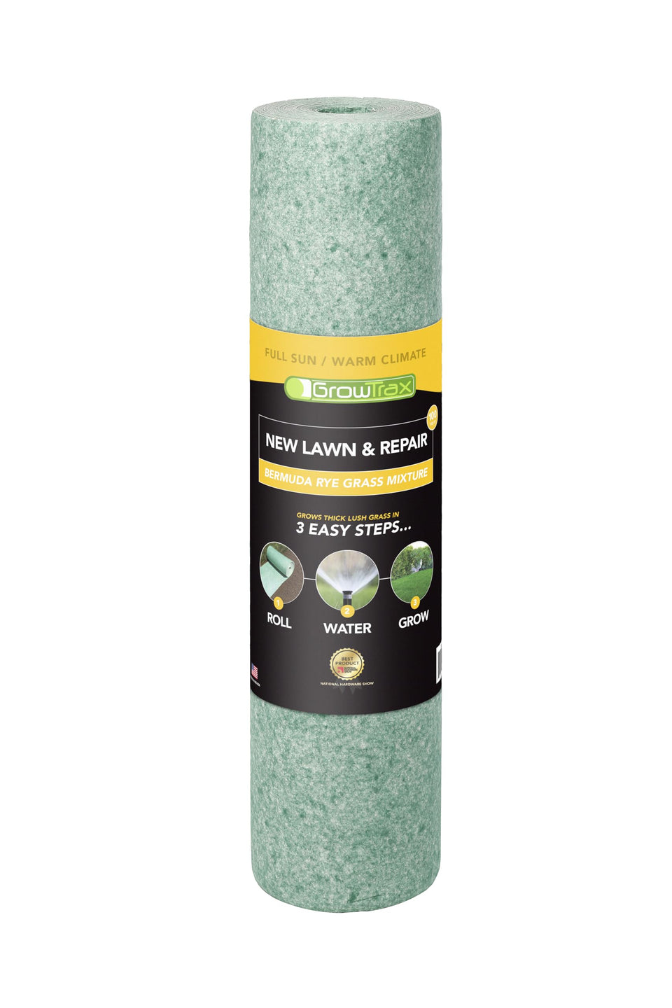 Growtrax biodegradable grass seed roll for 100 sq ft, easy to unroll and start new lawn