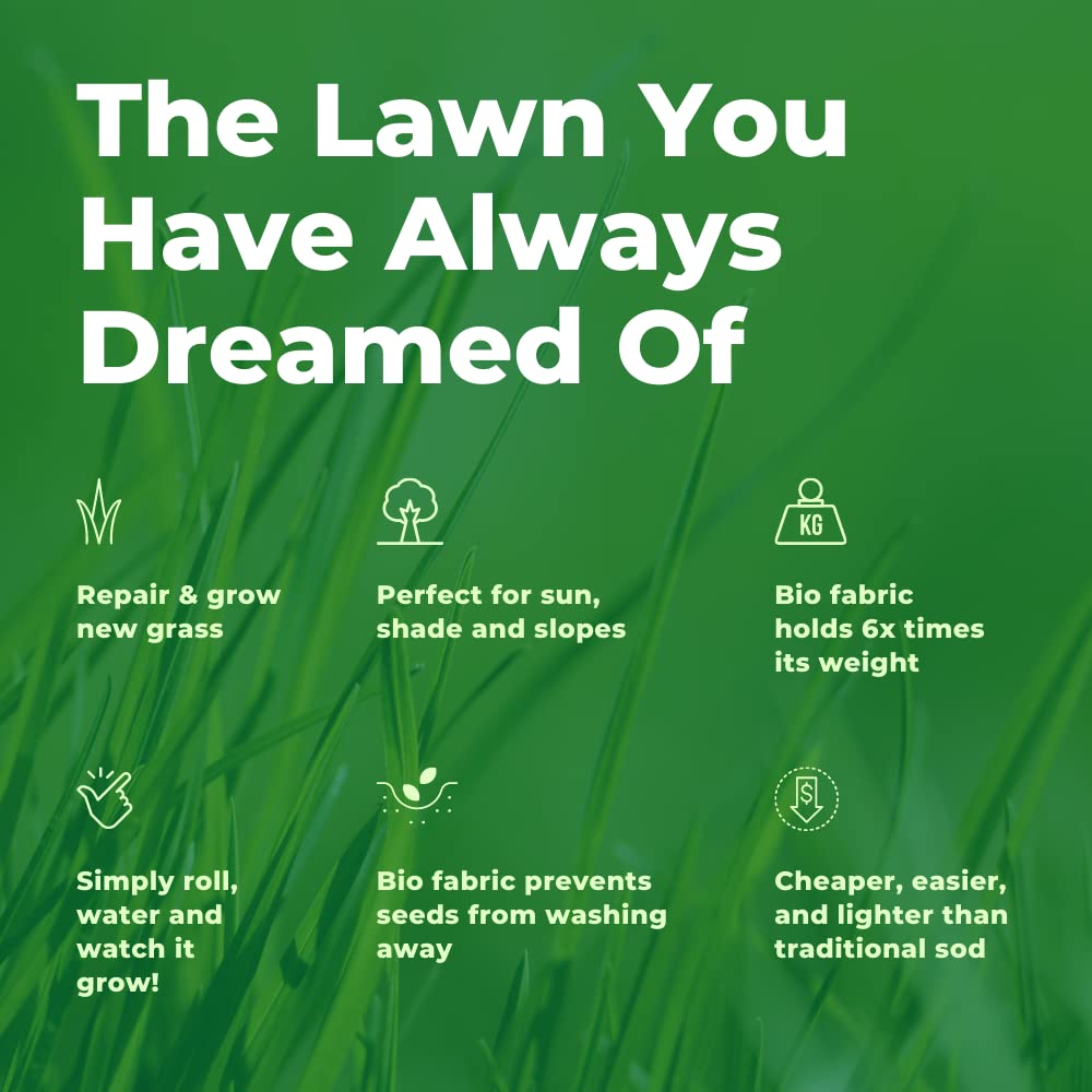 GrowTrax high-traffic durable lawn seed mat withstands foot traffic