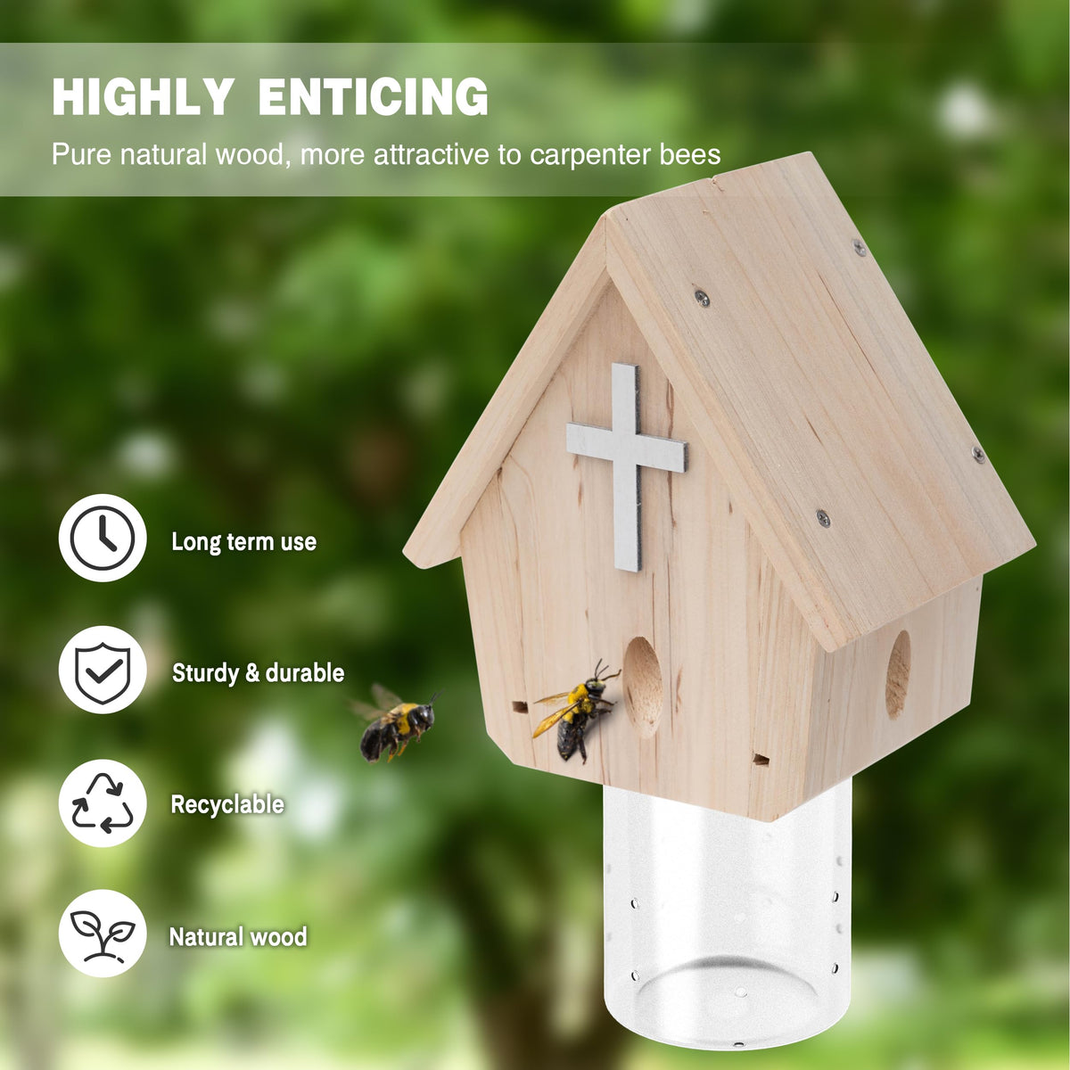 Removable vault eases disposal of captured bees.