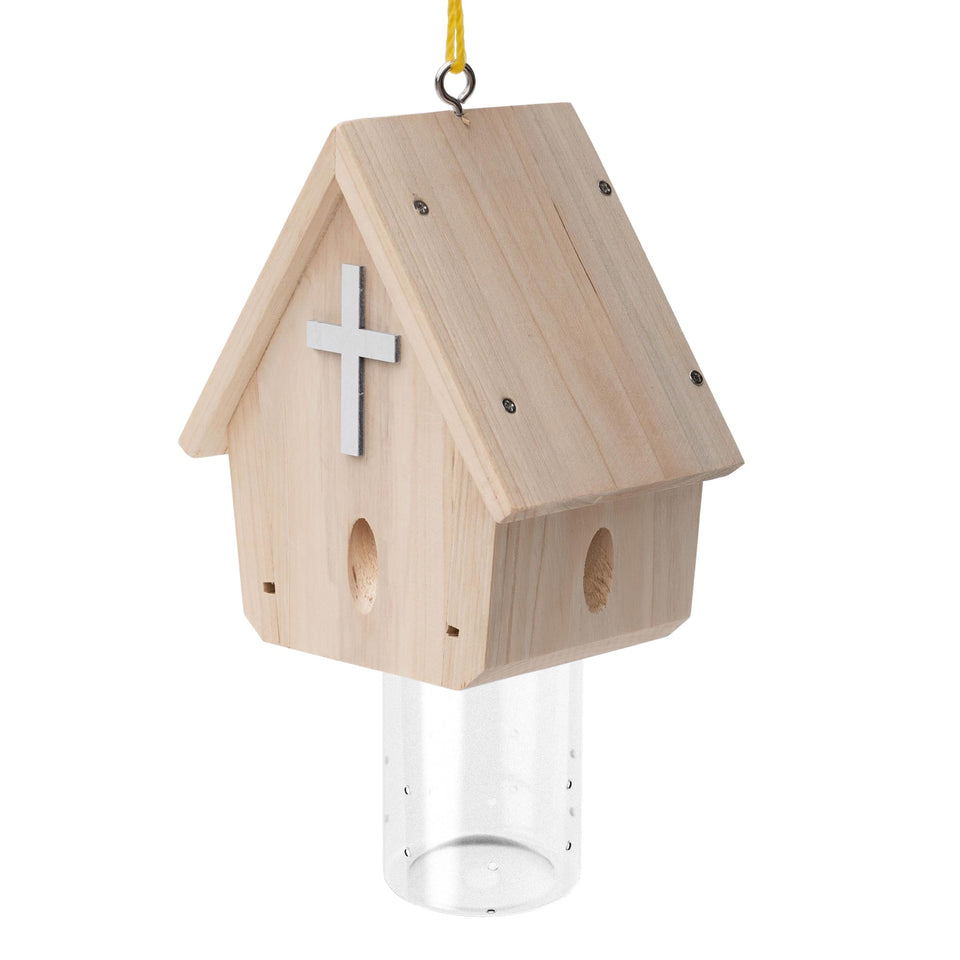 GRTRE carpenter bee trap outdoors in front view ready to deter wood damage.