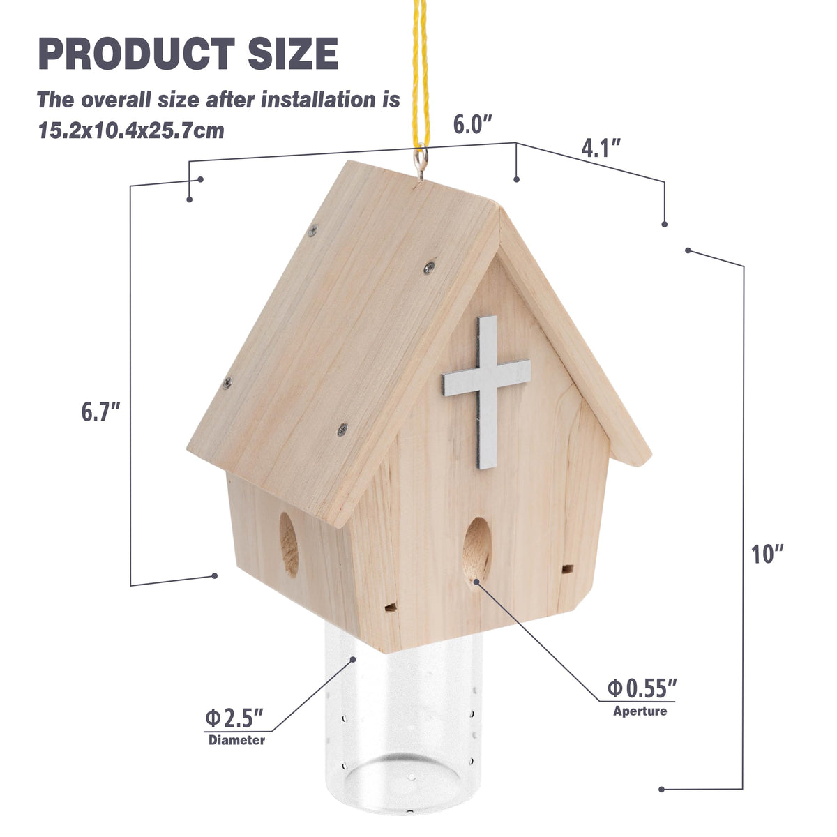 Positioned 5-7 ft high facing south or southwest.