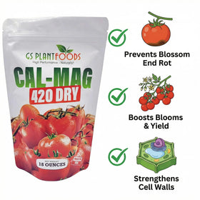 GS Plant Foods Cal-Mag 420 Dry supports calcium and magnesium needs for strong plants.