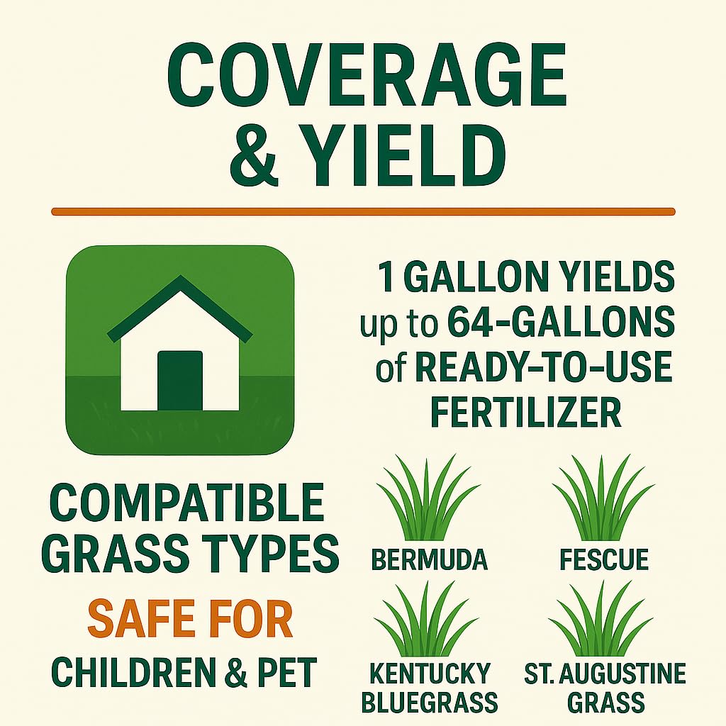 Healthy green turf growth after using Green Envy lawn feed.
