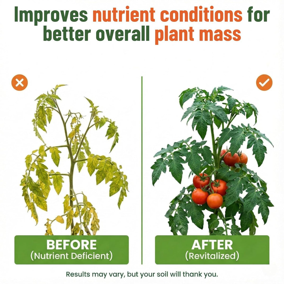 GS Plant Foods kelp used on vegetables for soil-friendly nutrition.