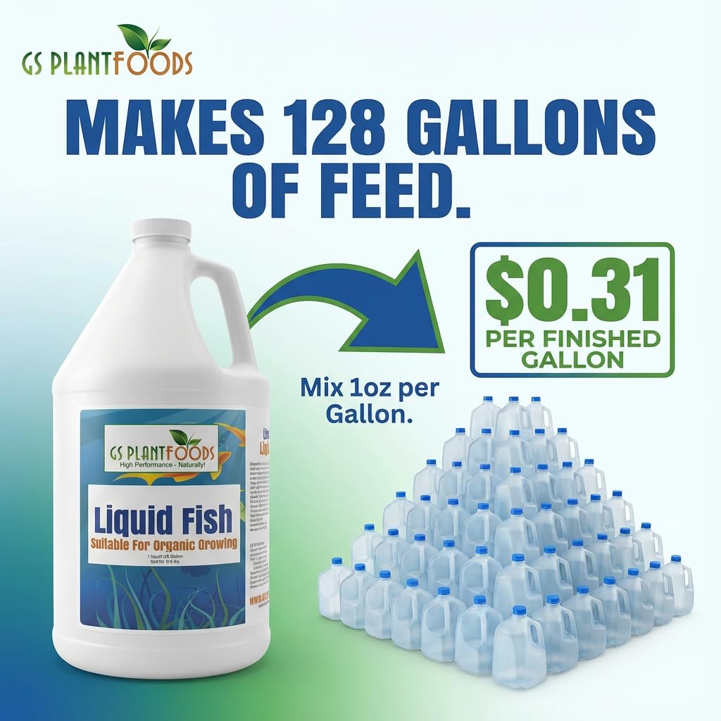GS Plant Foods Liquid Fish Fertilizer - OMRI Listed 1 Quart - Organic ...
