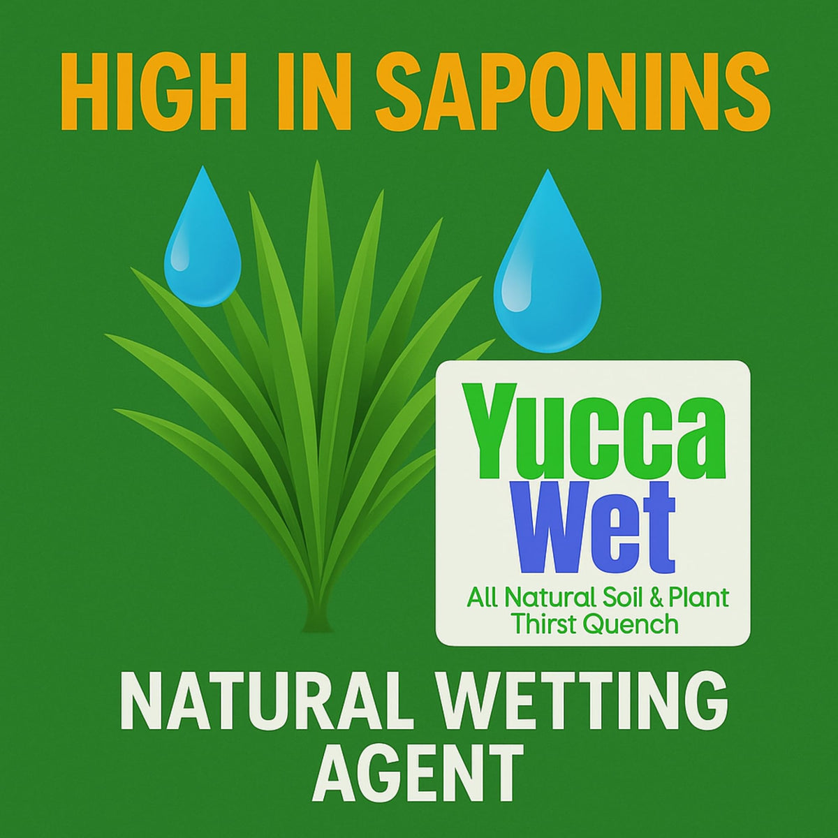 Healthy garden scene treated with Yucca Wet improving irrigation management.