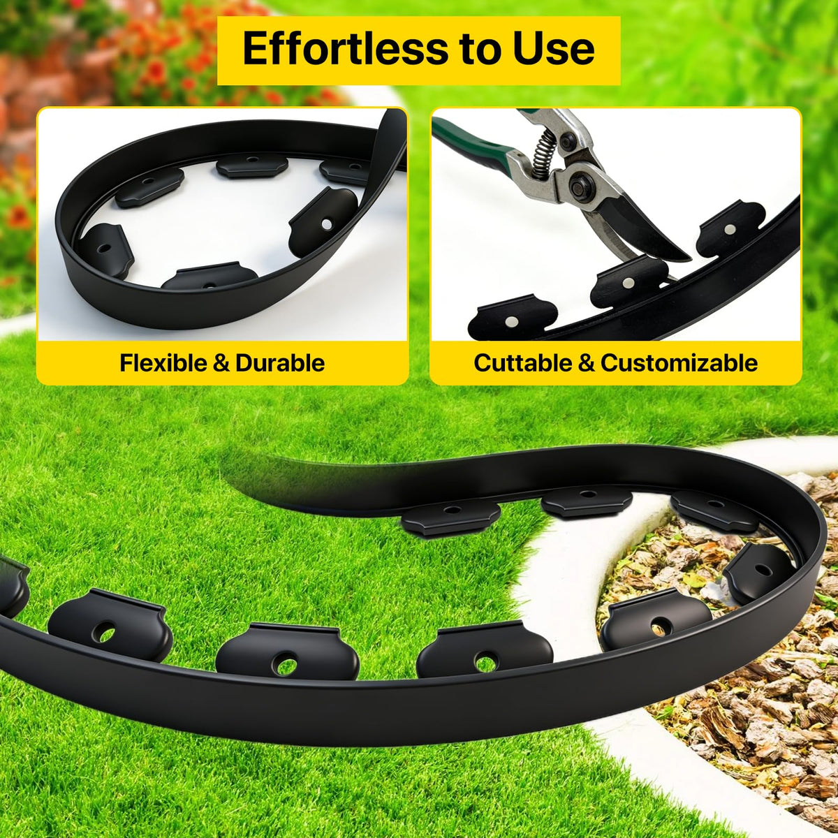 GSBLUNIE 2-inch tall edge creates neat lawn borders and prevents encroachment.