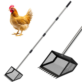 GSBLUNIE chicken poop scooper with 10-inch mouth for fast coop cleanup
