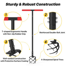 GSBLUNIE durable-steel construction stands up to tough soil and heavy use.