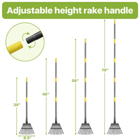 GSBLUNIE lightweight, anti-rust metal rake reduces fatigue during longer sessions.