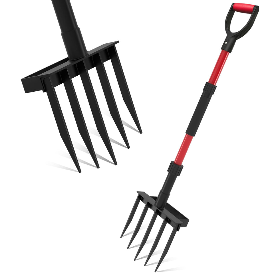 GSBLUNIE 5-tine head for loosening compact soil with ease.