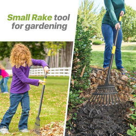 GSBLUNIE rake head with 11 steel tines designed for durable debris clearance.