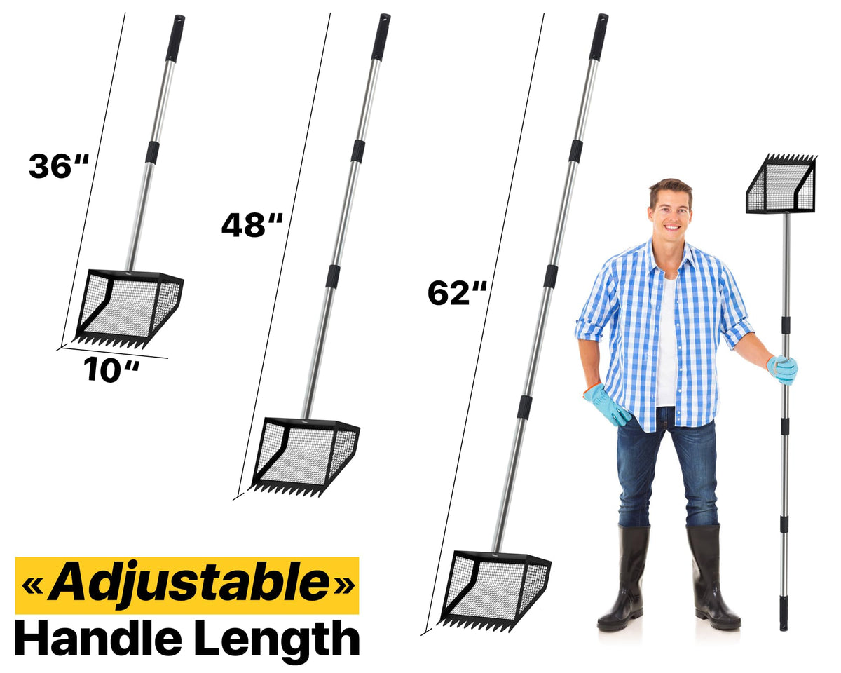 GSBLUNIE scoop head heavy-gauge steel mesh resists warping and wear