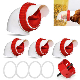 GSHWXD four-pack no-waste feeder ports reduce spill and mess in your coop.