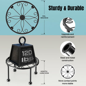 Gskeco heavy-duty black plant stand supports up to 120 pounds.