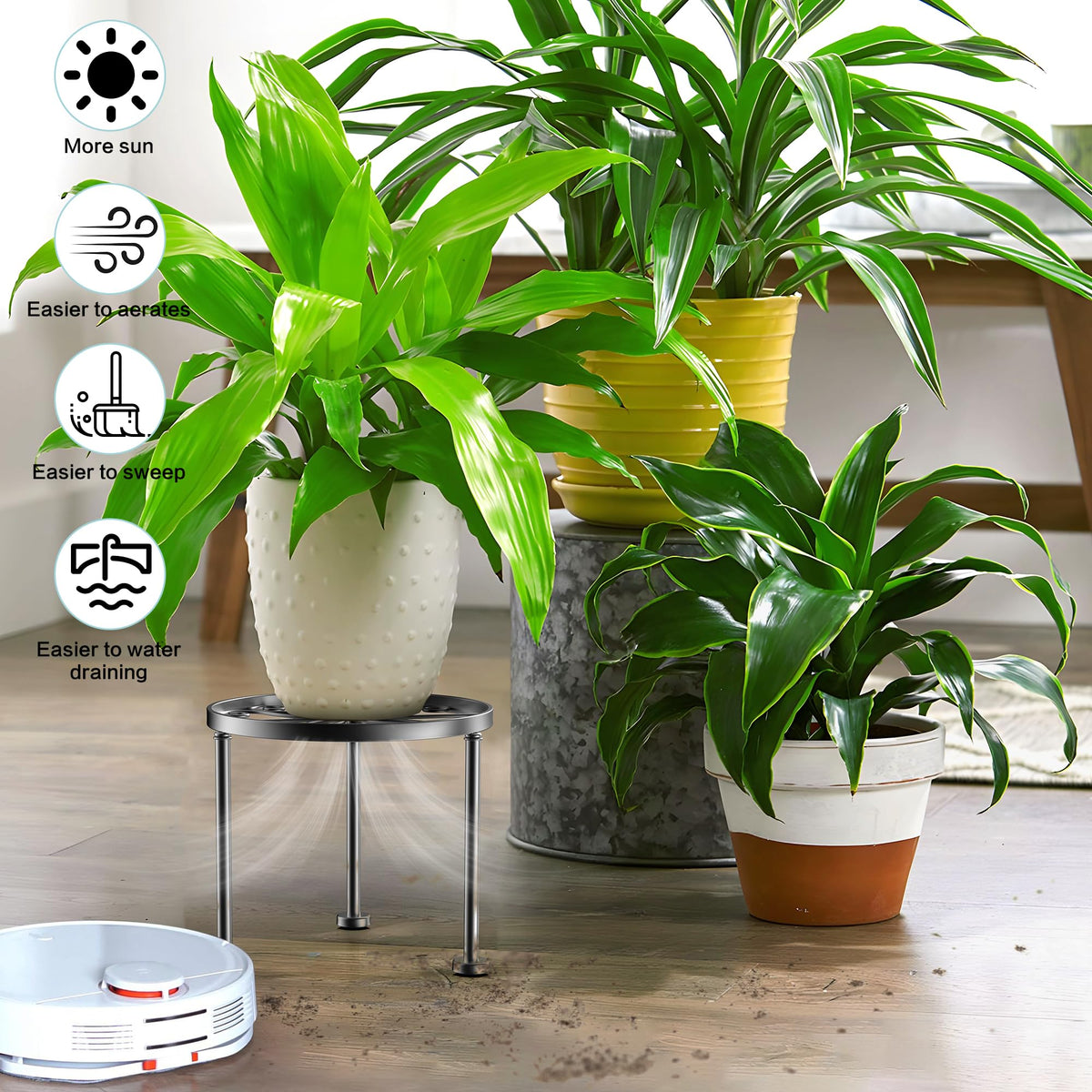 Gskeco round 9 inch display shelf showcases plants with modern style