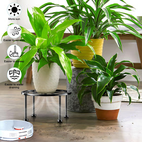 Gskeco rustproof metal plant stand designed for year-round outdoor display.