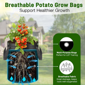 Gsonia non-woven fabric grow bags provide airflow and drainage to prevent waterlogging.