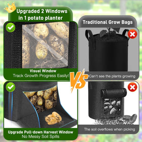 Gsonia grow bag with extended handles supporting heavy plants.
