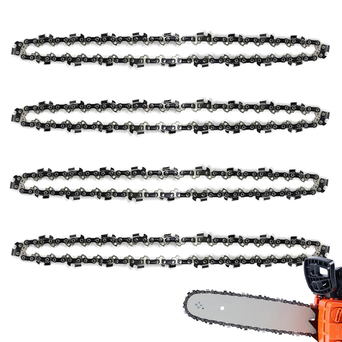 GSSHBR 14-inch chain close-up showing 3/8 LP pitch and 50 links for durable cutting