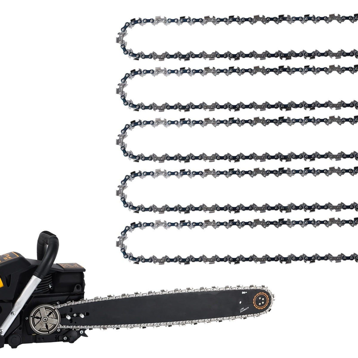 GSSHBR 5-pack 20-inch chain with 81 drive links for smooth, fast cutting.