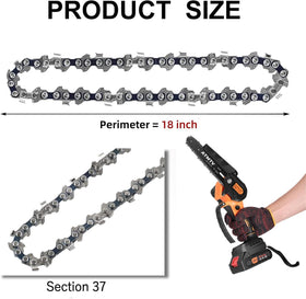 GSSHBR 6-inch chain with pointed teeth for faster material penetration.