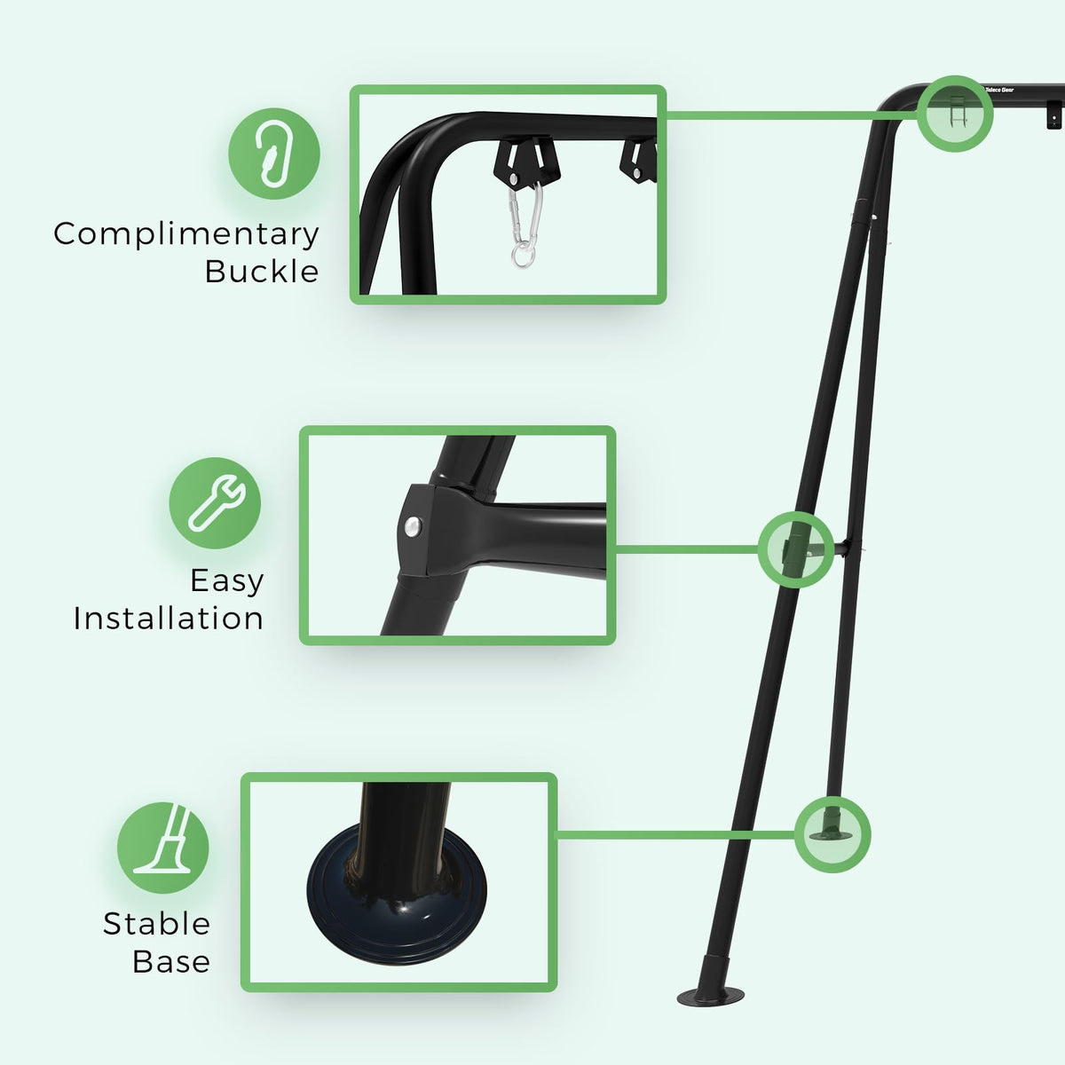 Tool-free assembly on the G TALECO GEAR hammock stand for quick setup