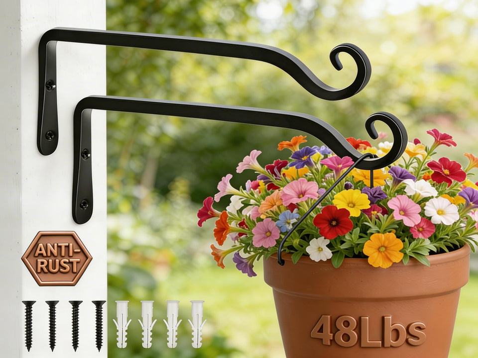 Gtongoko 10-inch outdoor plant hanger for sturdy garden display.
