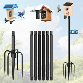 Gtongoko 110-inch bird feeder pole with top platform for easy feeder setup in your yard