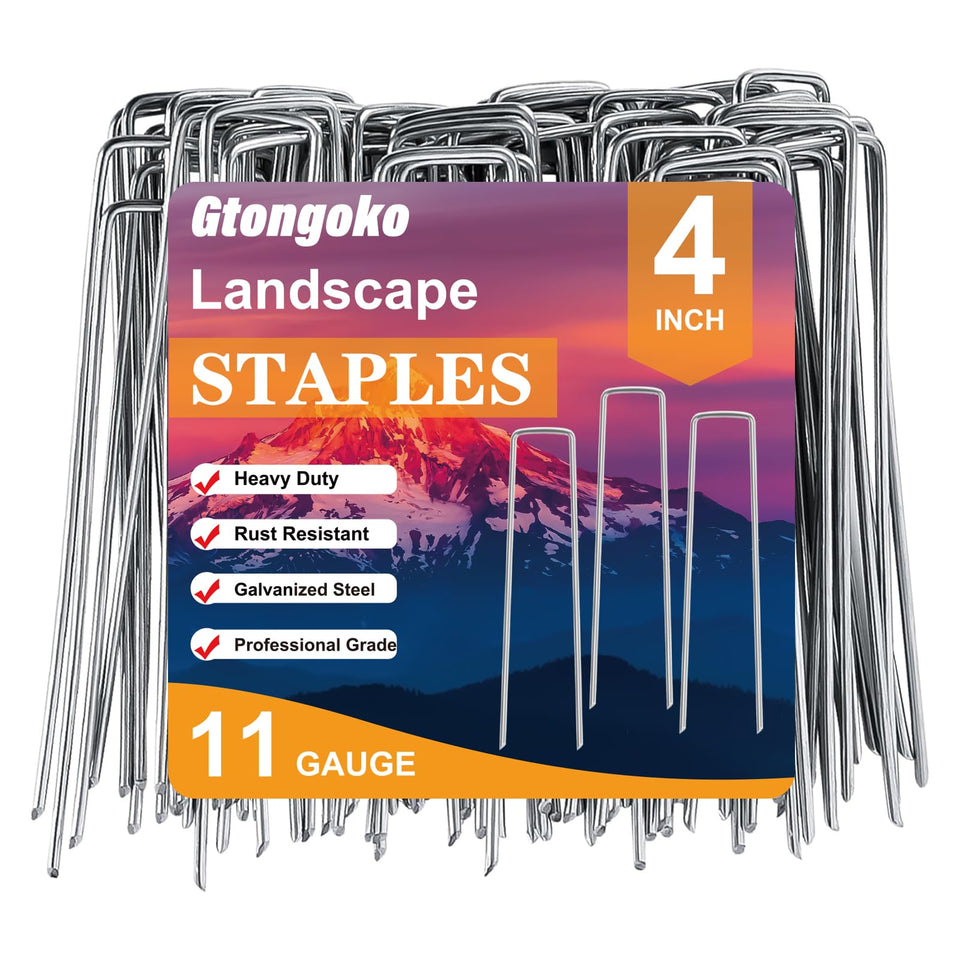 Gtongoko 120-pack galvanized landscape stakes ready for lawn and garden projects.