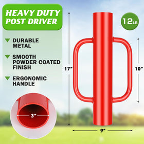 Gtongoko T-Post Driver with dual handles for balanced control