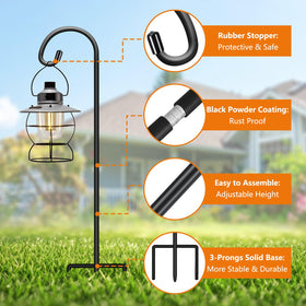 Gtongoko shepherds hook three-prong base increases stability on windy days.