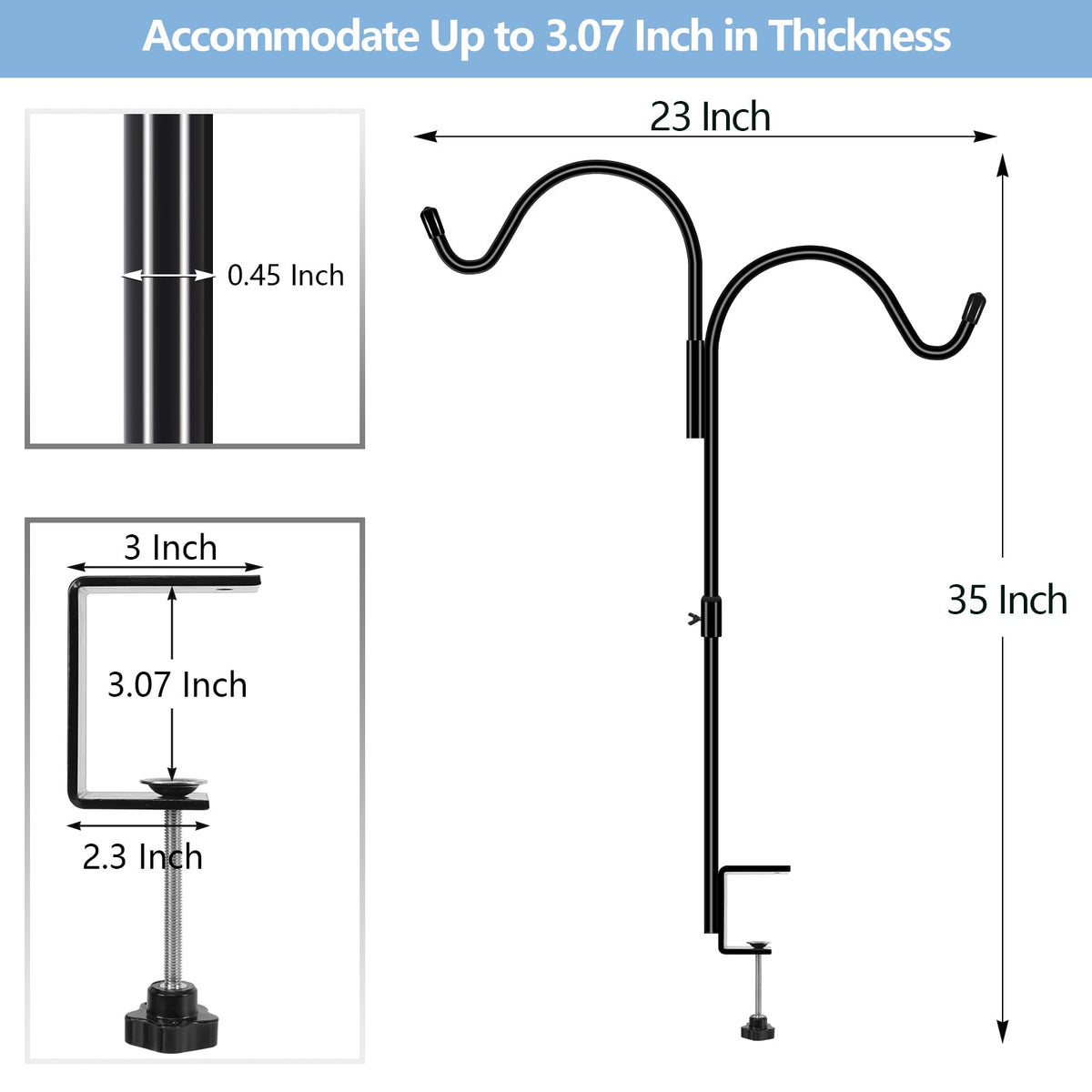 Gtongoko bird feeder hook with rust-proof steel design for outdoor feeding.