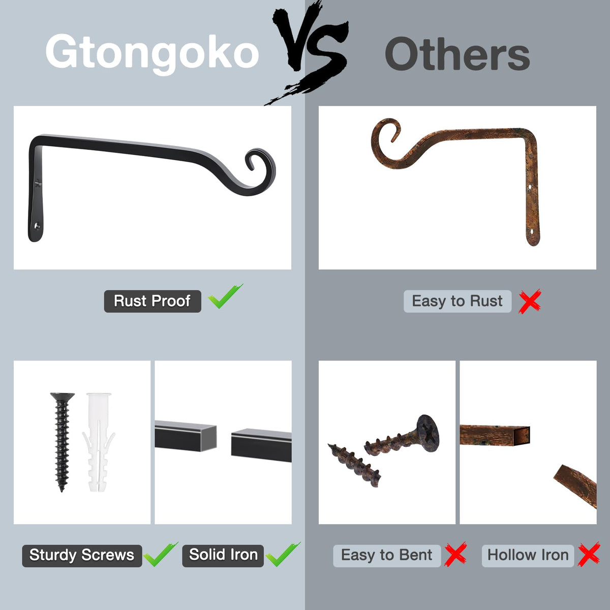 Gtongoko 48lb-capacity hanger supports heavy planters and feeders safely.