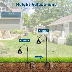 Gtongoko 63-inch adjustable garden hook suitable for tall lanterns or plants