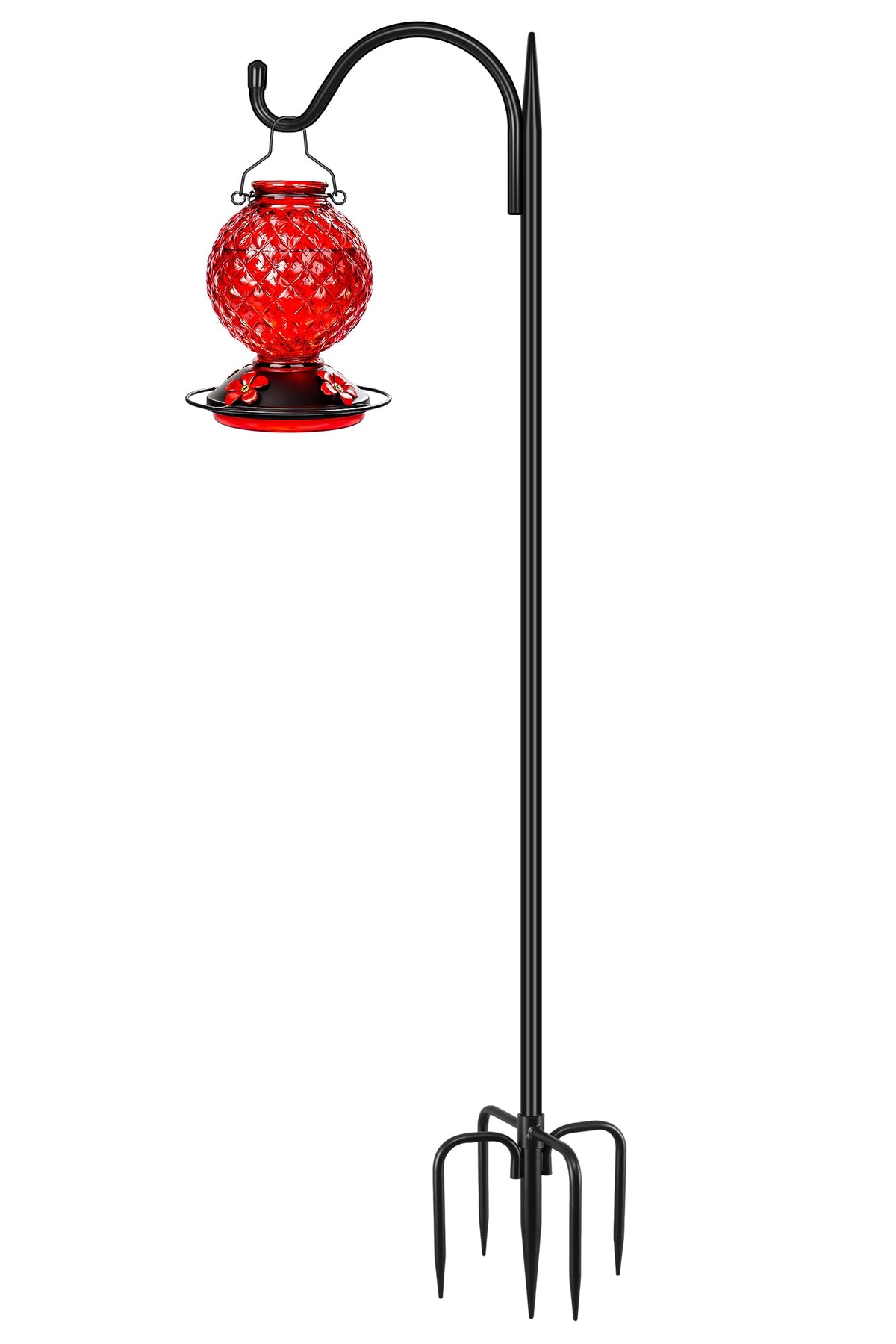 Gtongoko 63-inch shepherds hook with 5-prong base for stable lanterns.