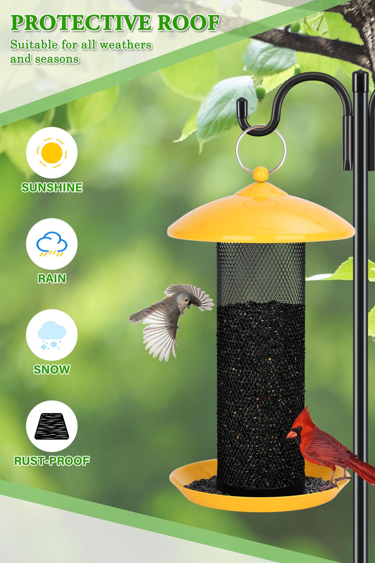Gtongoko 6-inch round tray offers stable perching and easy seed access.