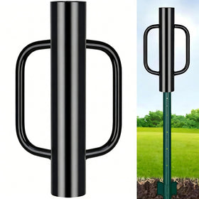 Gtongoko 8LB fence post driver overview showing sturdy steel and black finish for durability