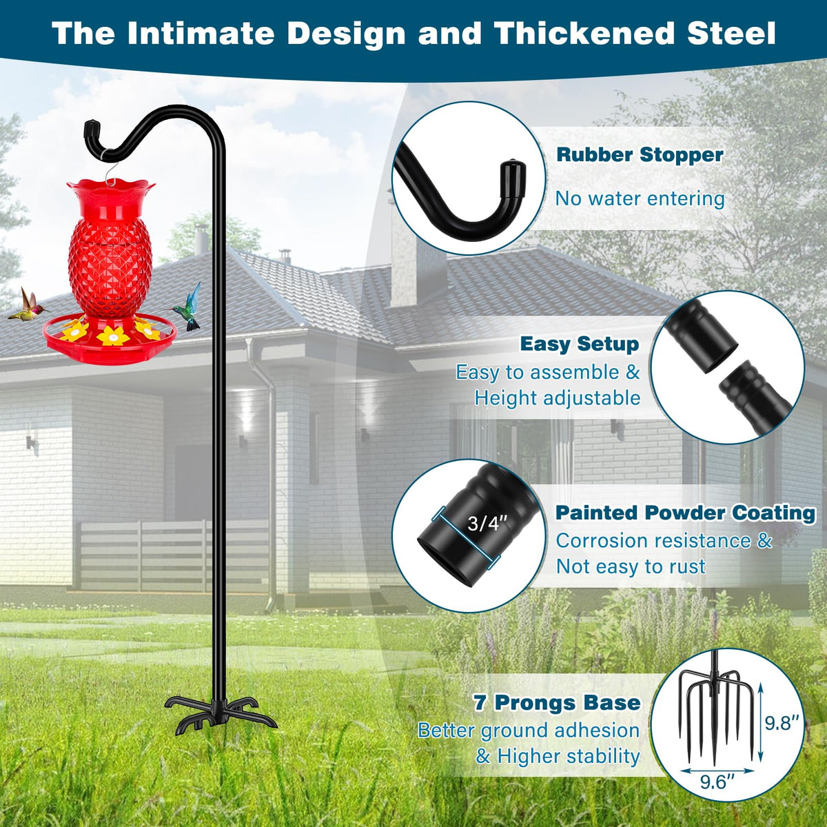 Gtongoko adjustable-height shepherds hook suitable for plants and lanterns.