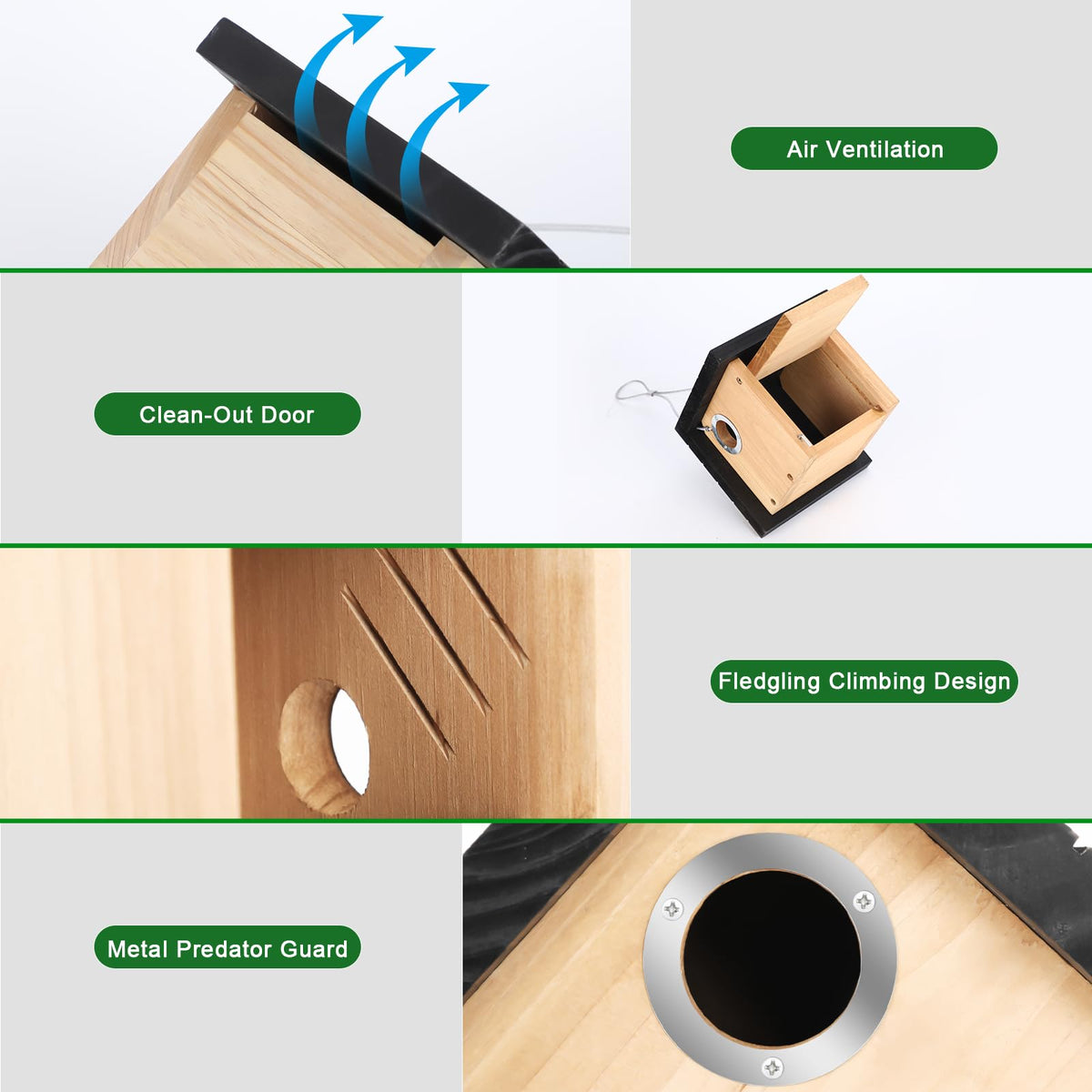 Gtongoko air vents bird nest house promotes airflow for healthier nesting.