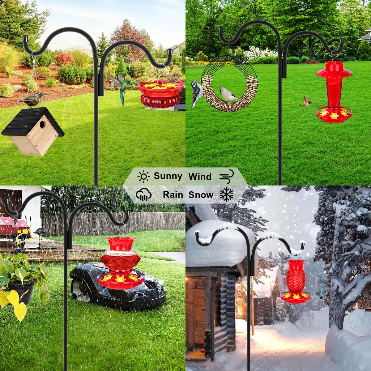 Gtongoko bird feeder and plant hanger creates a versatile garden display.