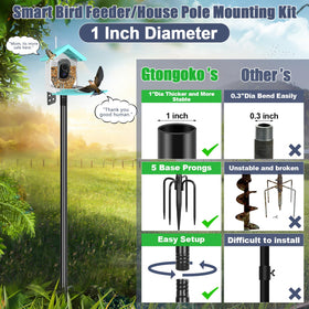 Gtongoko five-prongs base provides stable wind resistance for outdoor birding