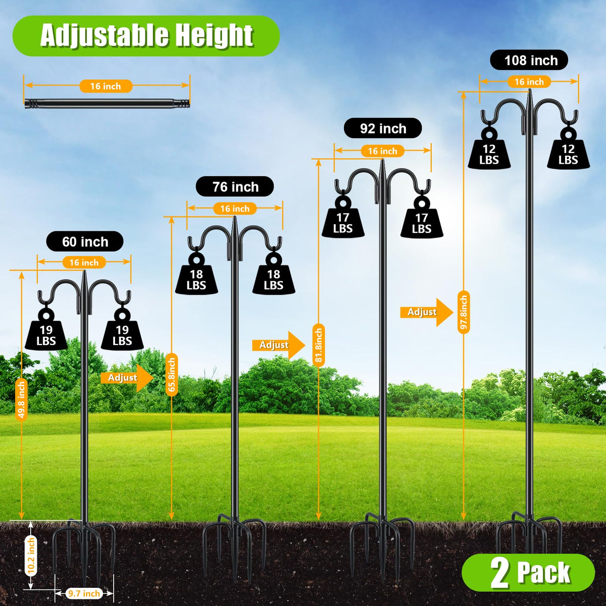 Gtongoko bird feeder stand ready for ground installation in the yard