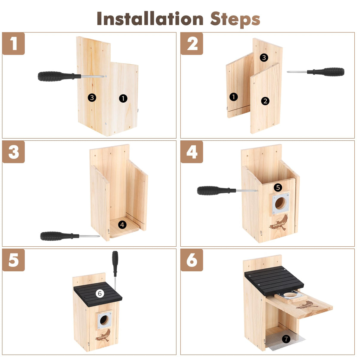 Gtongoko bird house bluebird nesting kit ideal for garden placement