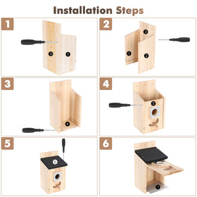 Gtongoko bird house bluebird nesting kit ideal for garden placement